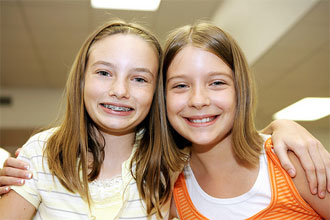 stock photo of teen girls with braces