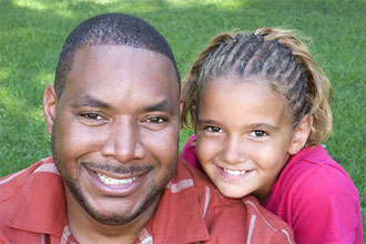 stock photo of a dad and daughter