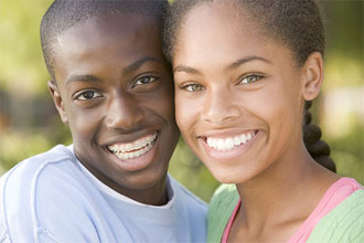 stock photo of teens with braces